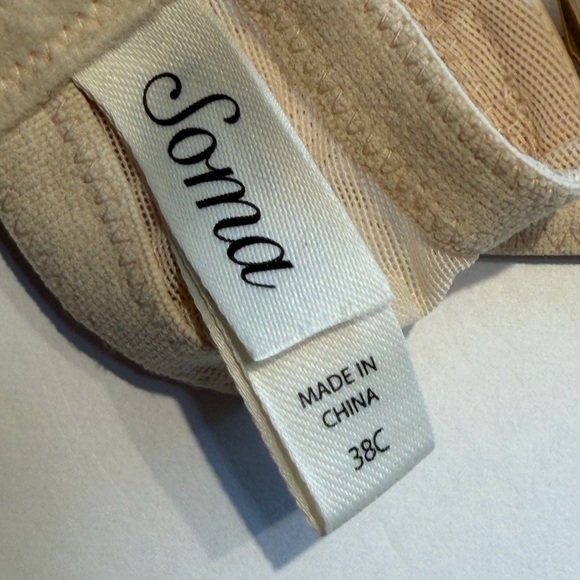 Soma | 38C Limited Edition Night Shimmer Unlined Plunge Metallic Gold Lace Bra - Picture 9 of 12